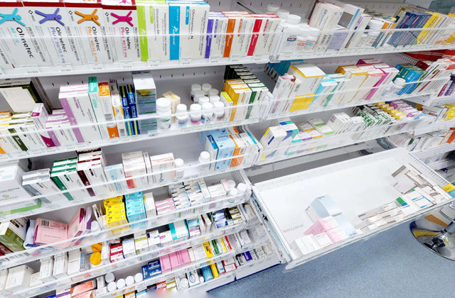 Y-Series pharmacy shelving sold by FD Group Ltd