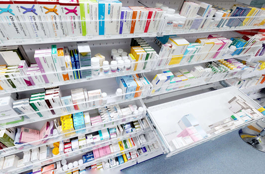 Y-Series pharmacy shelving sold by FD Group Ltd